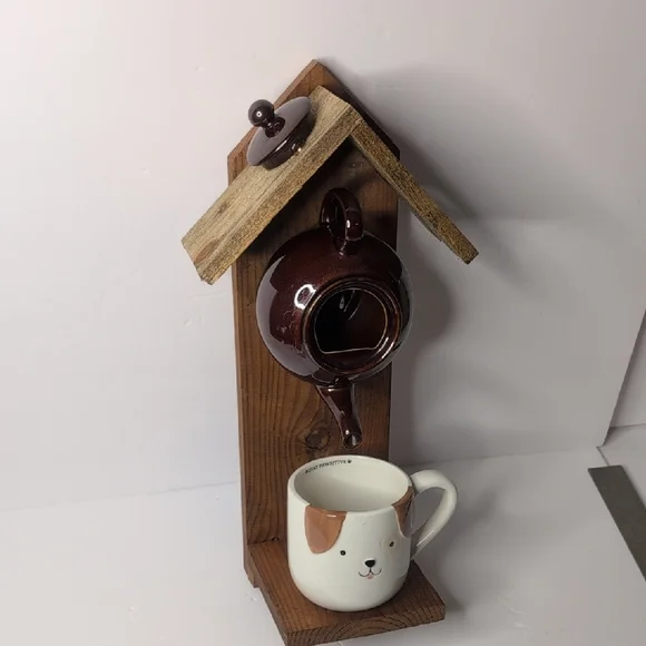 Rustic Wooden Handmade Bird Feeder Dog - Picture 3 of 16